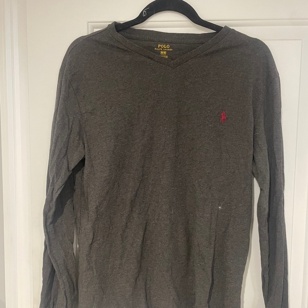 Polo long sleeve grey tee